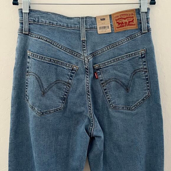 Levi's Ribcage Distressed Straight Ankle Jeans Super High Rise Denim Size 26 NWT - Picture 14 of 14